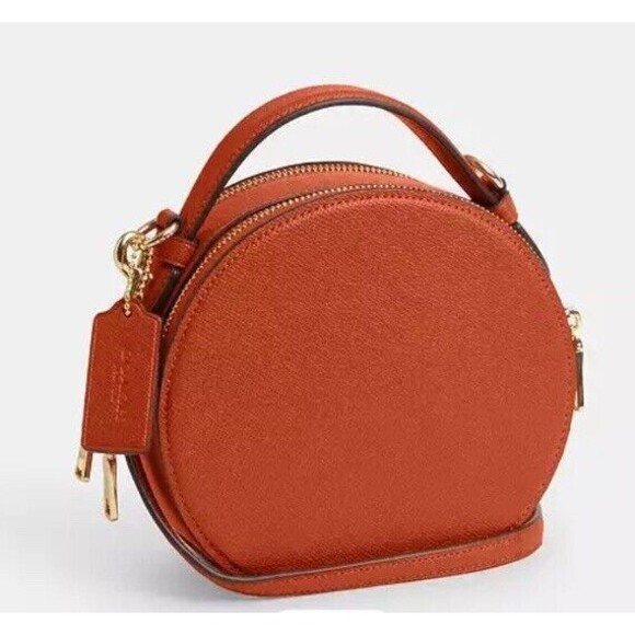 Coach Halloween Jack-o’-lantern Pumpkin Bag Canteen Crossbody Leather Purse NWT - Picture 3 of 5